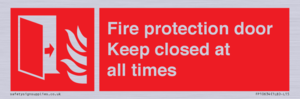 Fire protection door Keep closed at all times